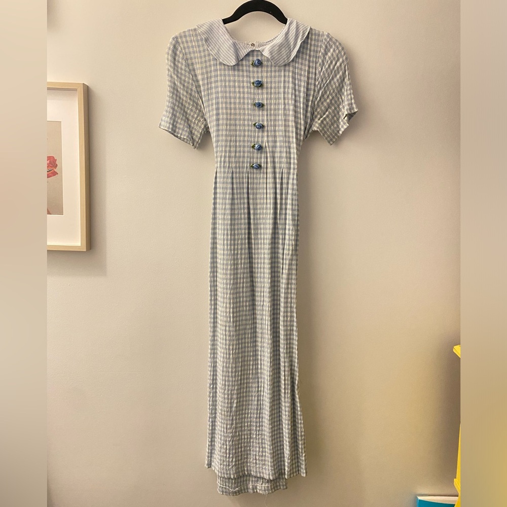 Vintage 90’s Gingham Dress with Rosettes S/XS